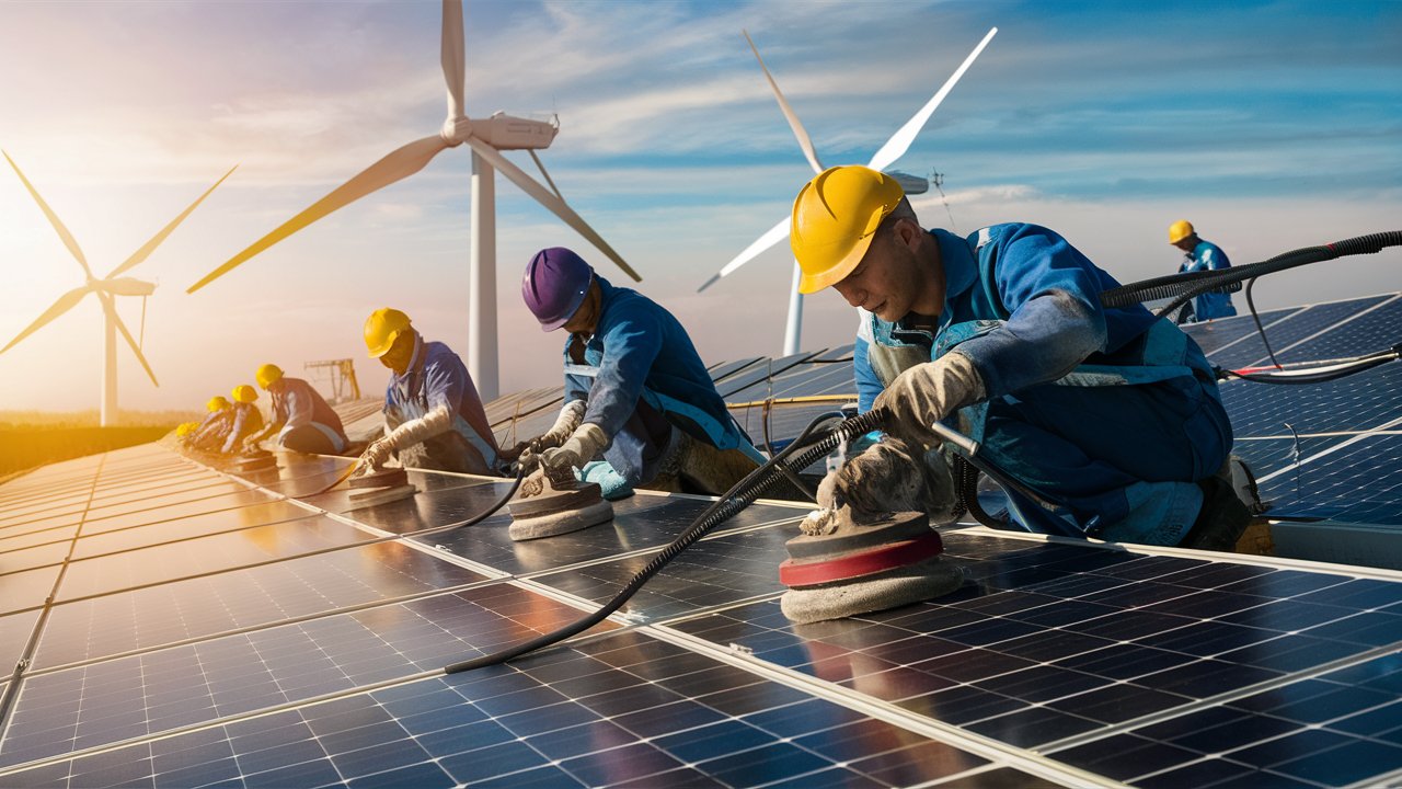 Solar panel cleaning