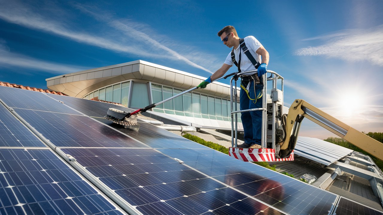 Solar panel cleaning 